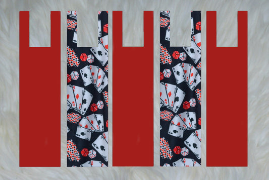Playing Cards X Solid Red Mane Bags Set of 5