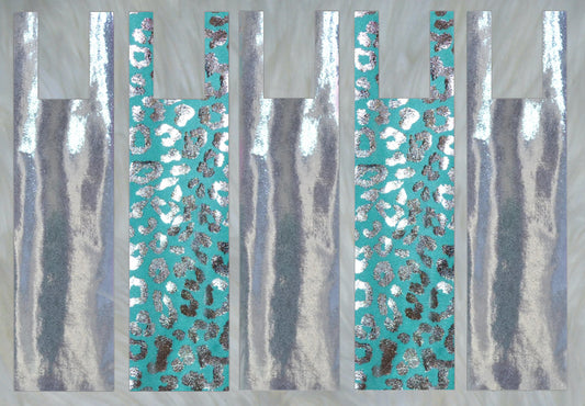 Mint Silver Cheetah X Silver Sparkle Shimmer Mane Bags Set of 5