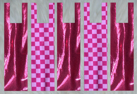 Pink Checker X Pink Sparkle Shimmer Mane Bags Set of 5