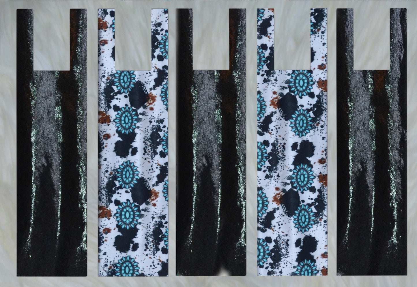 Cow Jewels X Black Sparkle Shimmer Mane Bags Set of 5