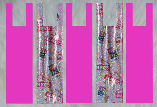 Pink Holographic X Solid Hot Pink Mane Bags Set of 5