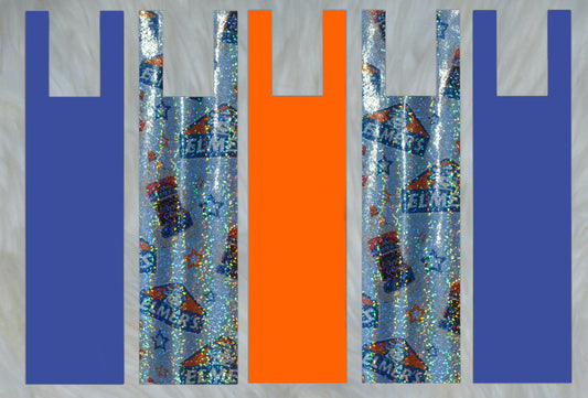 Original Holographic X Solid Orange X Solid Royal Blue Mane Bags Set of 5