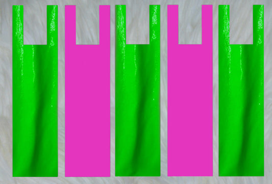 Solid Hot Pink X Neon Green Sparkle Shimmer Mane Bags Set of 5
