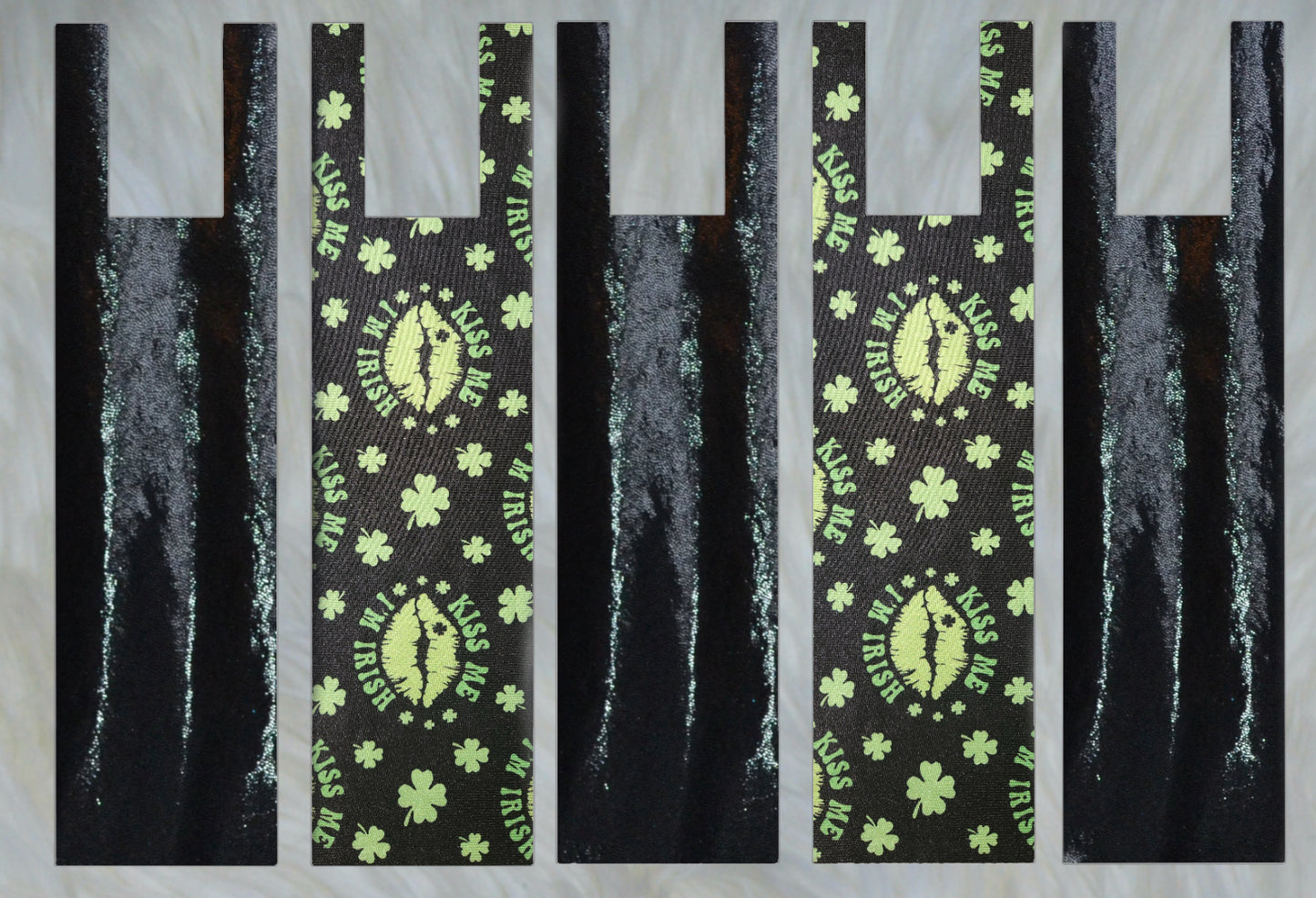 Kiss Me I'm Irish X Black Sparkle Shimmer Mane Bags Set of 5