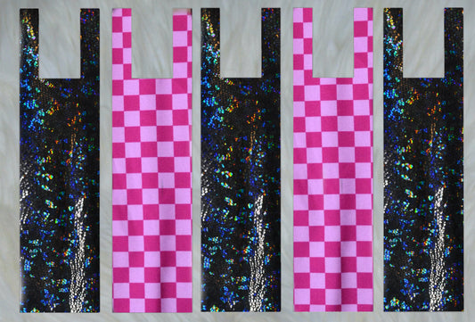 Pink Checker X Black Holographic Mane Bags Set of 5