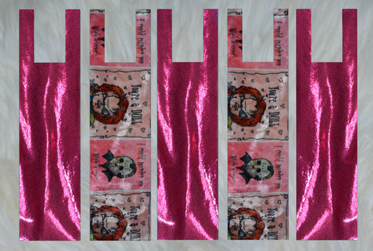 Murder You Velvet X Hot Pink Sparkle Shimmer Mane Bags Set of 5