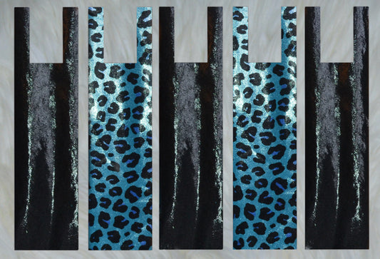 Teal Cheetah Sparkle Shimmer X Black Sparkle Shimmer Mane Bags Set of 5