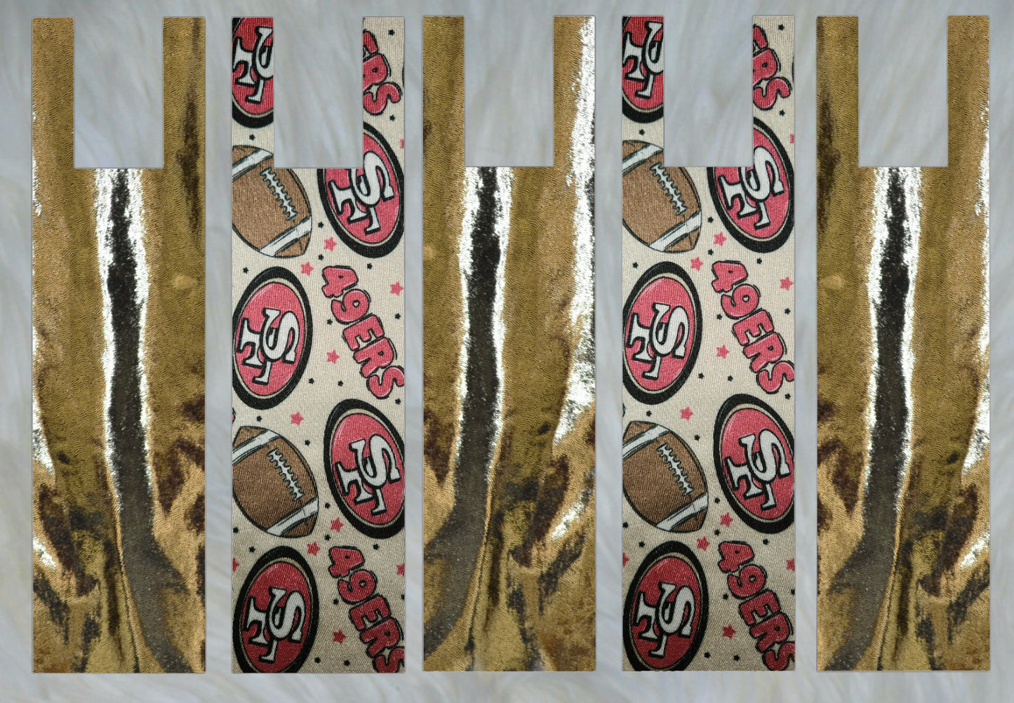 Football X Dark Gold Sparkle Shimmer Mane Bags Set of 5