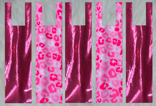 Pink Cheetah X Hot Pink Sparkle Shimmer Mane Bags Set of 5