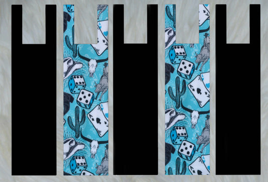 Teal Bull Rider X Solid Black Mane Bags Set of 5