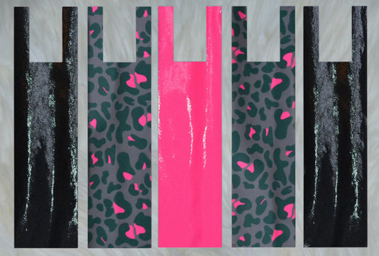 Black Pink Cheetah X Neon Pink Sparkle Shimmer X Black Sparkle Shimmer Mane Bags Set of 5