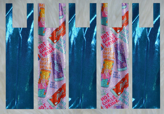 Hot Girl Drink Holographic X Blue Sparkle Shimmer Mane Bags Set of 5