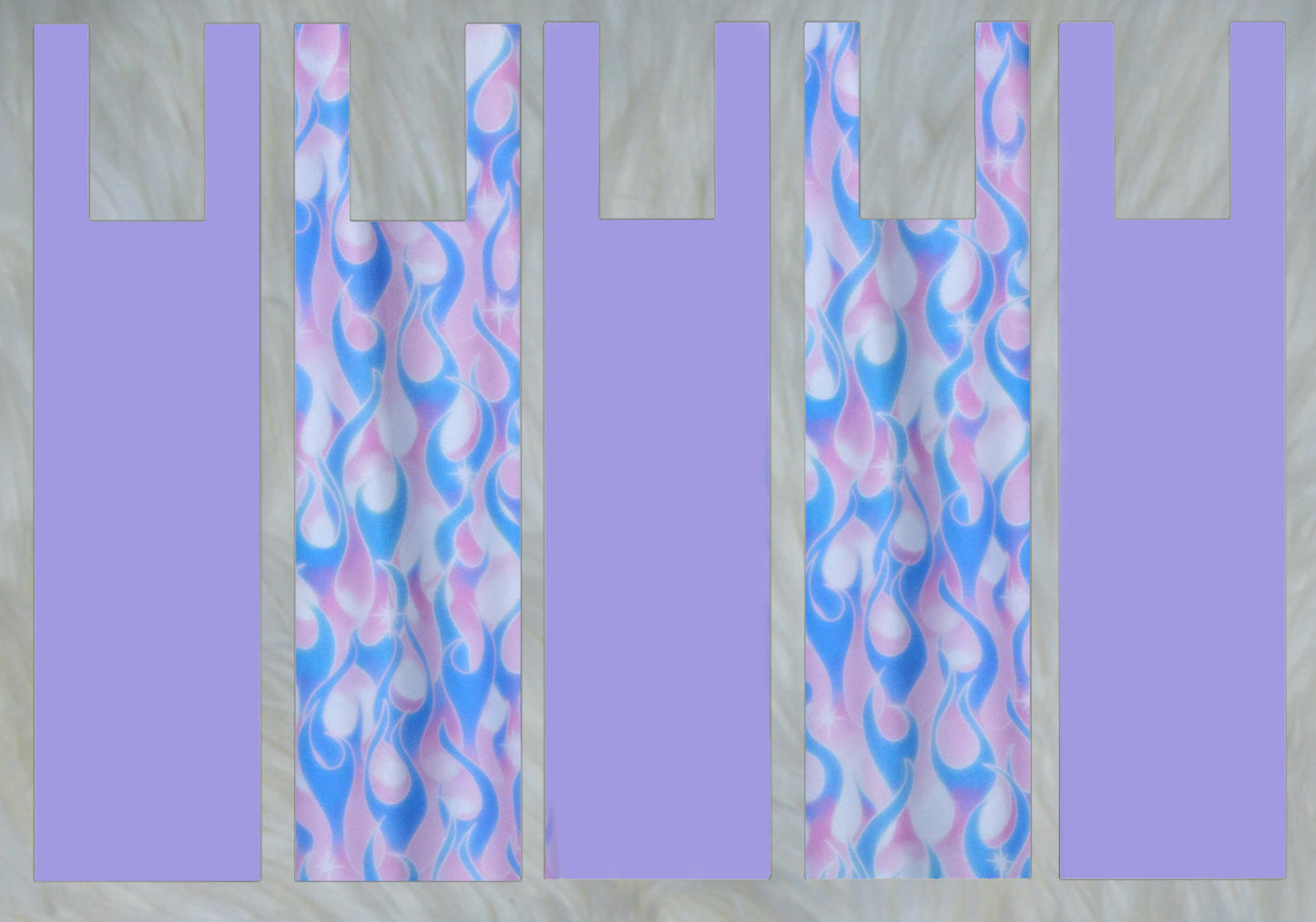 Blue Purple Fire X Solid Lilac Mane Bags Set of 5