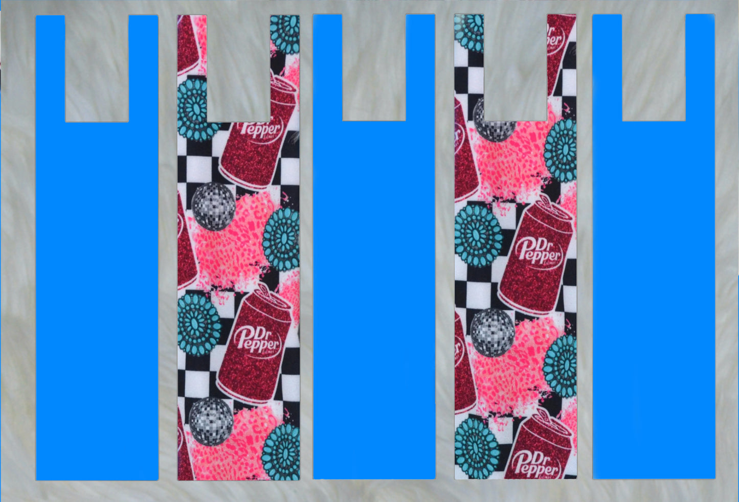 Solid Blue Teal Mane Bags Set of 5