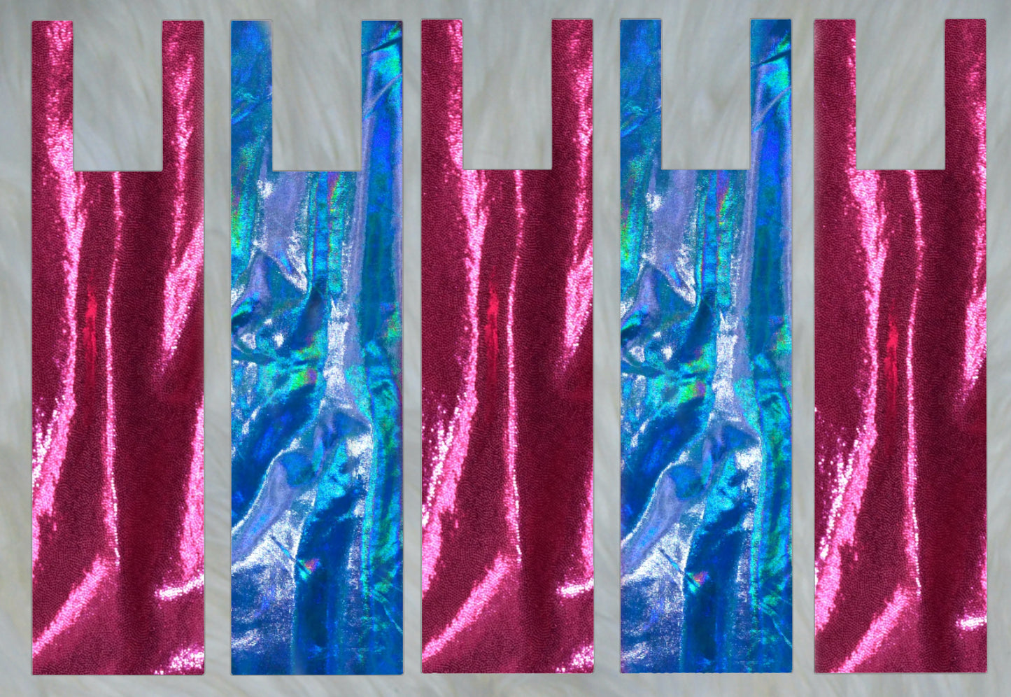 Ocean Blue Iridescent X Pink Sparkle Shimmer Mane Bags Set of 5