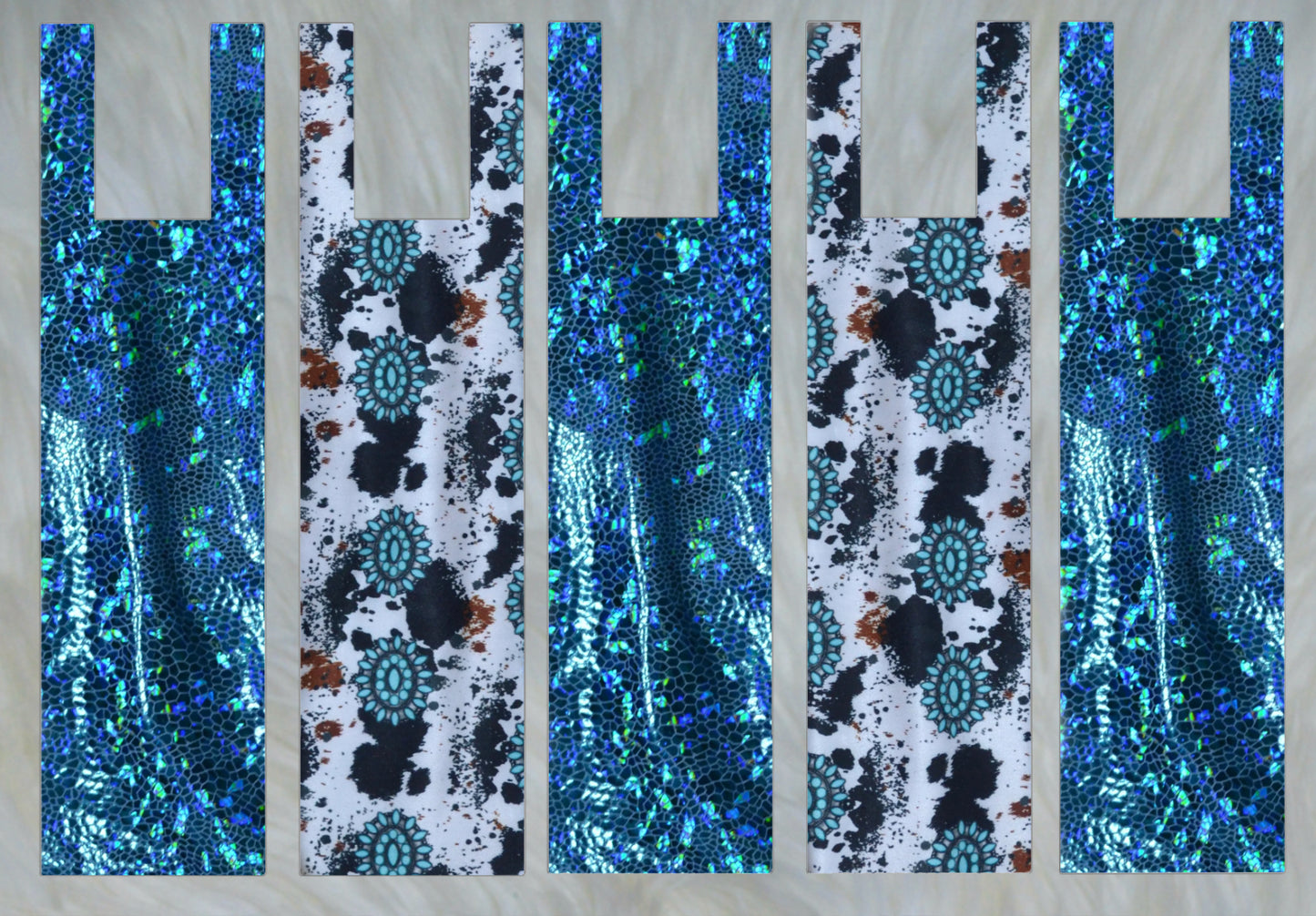 Cow Jewels X Blue Holographic Mane Bags Set of 5