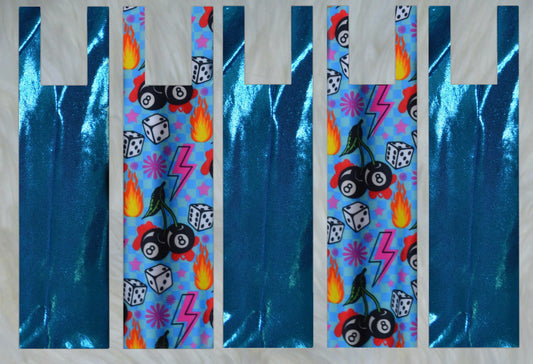 Retro Vibes X Teal Blue Sparkle Shimmer Mane Bags Set of 5