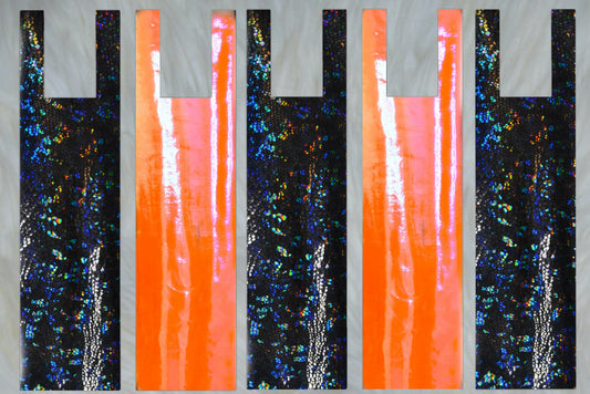 Orange Iridescent X Black Holographic Mane Bags Set of 5