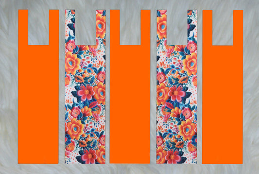 Flowers X Solid Orange Mane Bags Set of 5