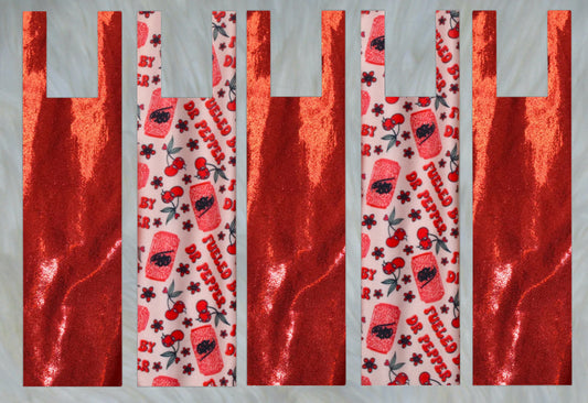 Red Sparkle Shimmer Mane Bags Set of 5