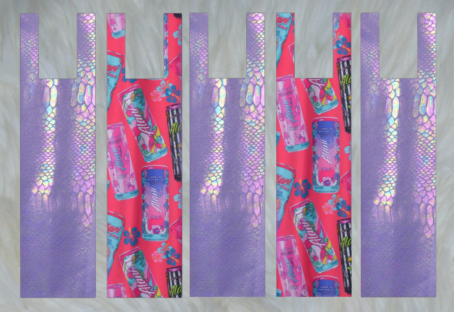 Neon X Lavender Snake Mane Bags Set of 5