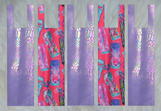 Neon X Lavender Snake Mane Bags Set of 5