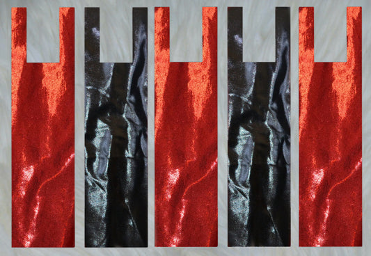 Black Iridescent X Red Sparkle Shimmer Mane Bags Set of 5