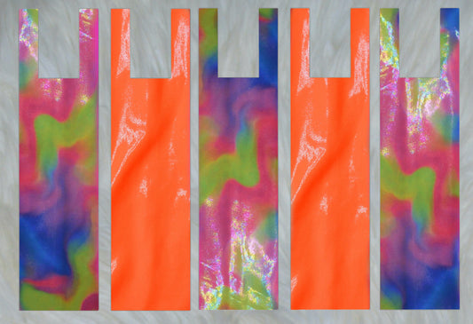 Neon Orange Sparkle Shimmer  X Bright Swirl Sparkle Shimmer Mane Bags Set of 5