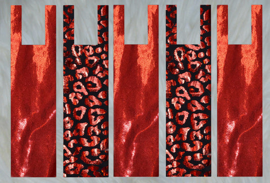 Red Cheetah X Red Sparkle Shimmer Mane Bags Set of 5