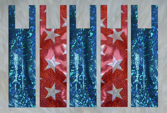 Red Stars Holographic X Blue Holographic Mane Bags Set of 5