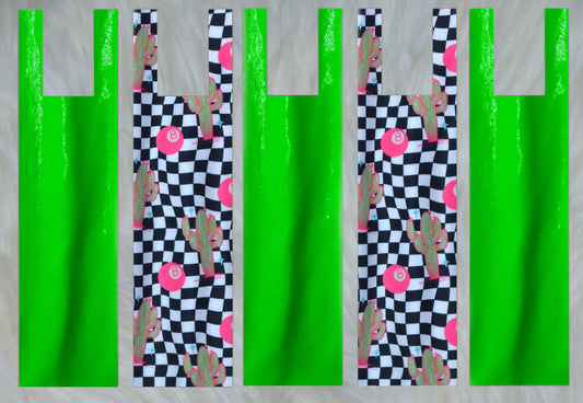 Cactus 8 Ball Checker X Neon Green Sparkle Shimmer Mane Bags Set of 5