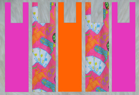 Neon Bull Rider X Solid Hot Pink X Solid Orange Mane Bags Set of 5