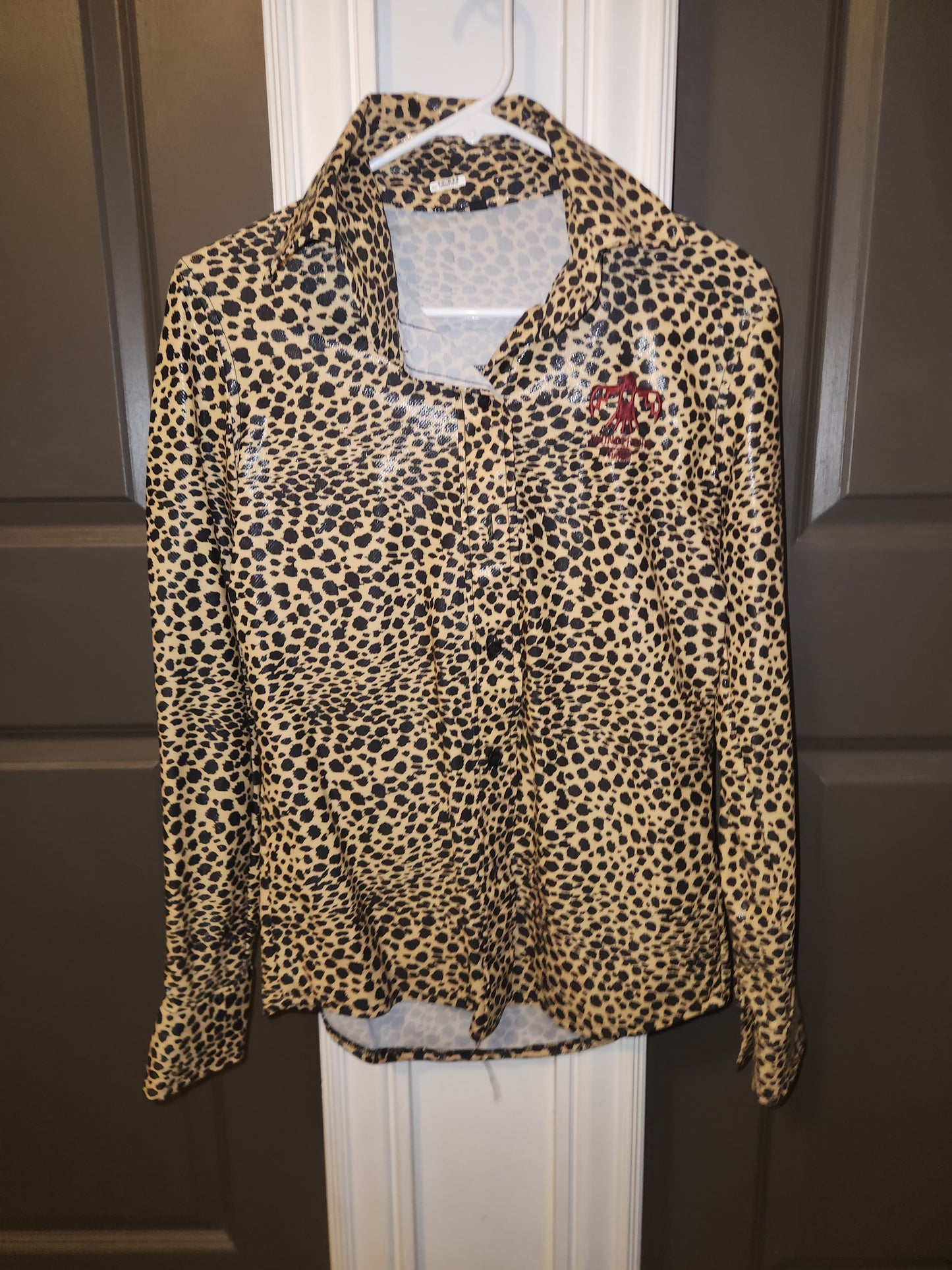 Thunderbird Rodeo Shirt Leopard Spots Size Small