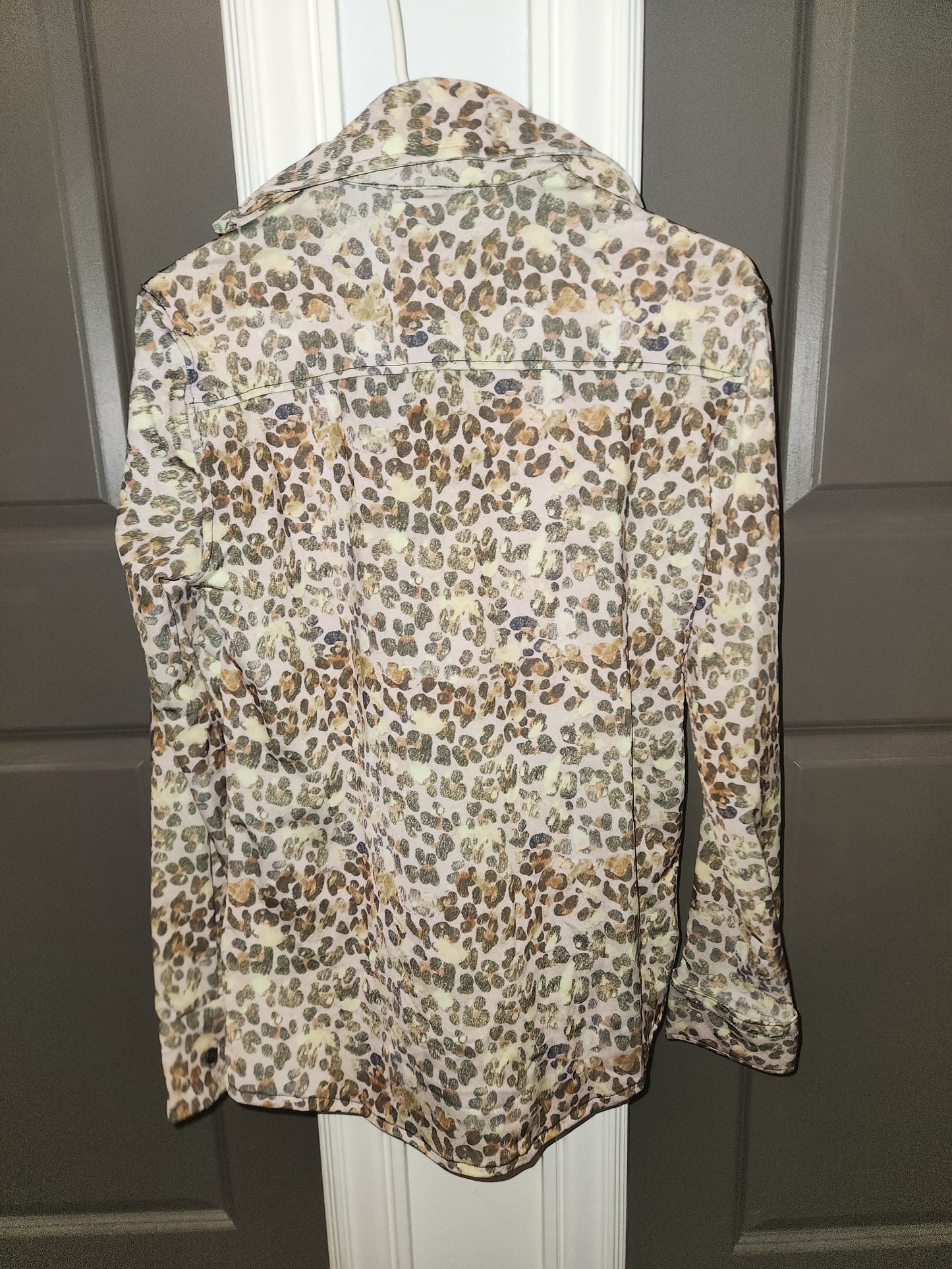 Thunderbird Rodeo Shirt Gold Cheetah Size Medium