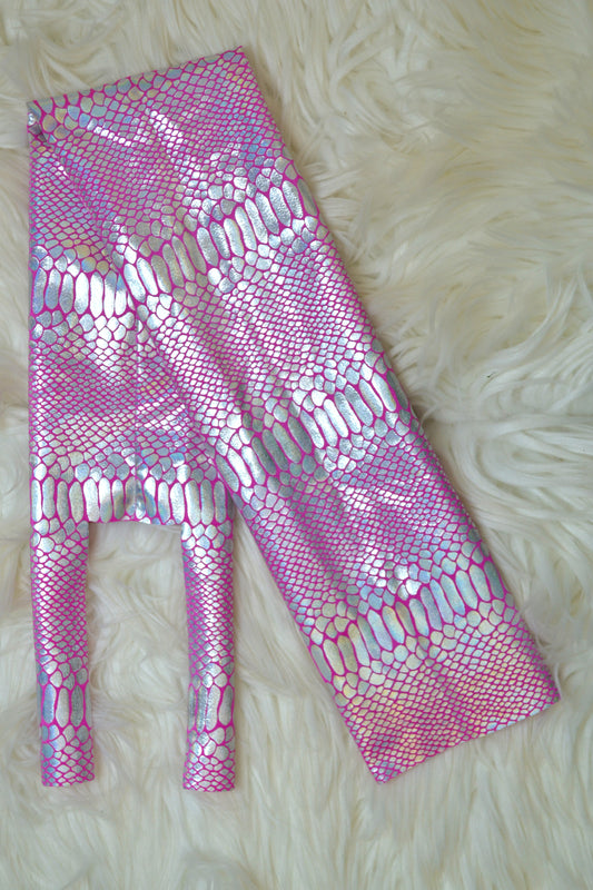 Pink Silver Snake Tail Bag Iridescent