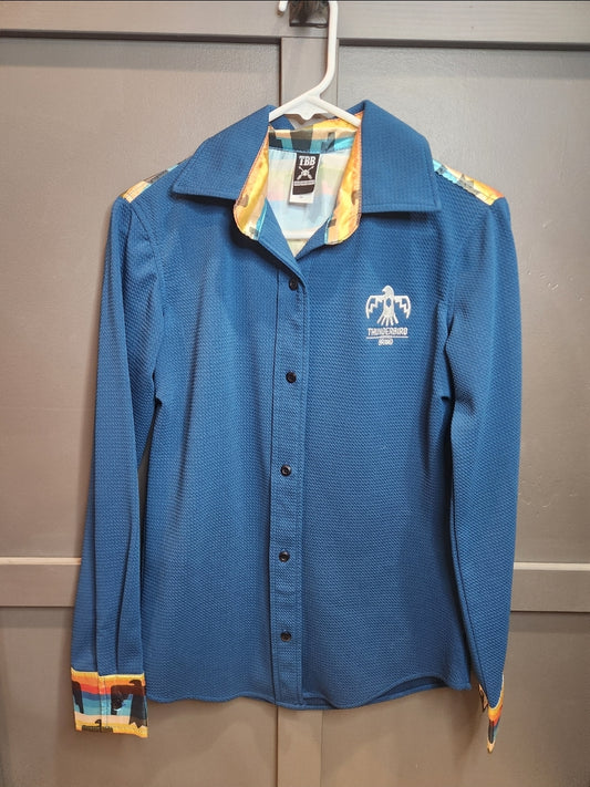 Navy Thunderbird Rodeo Shirt
Size Small