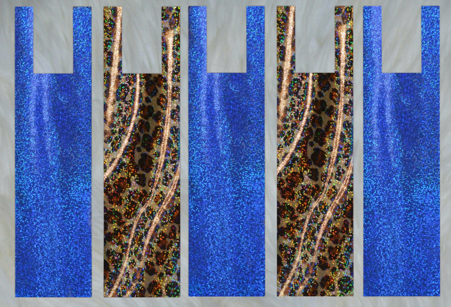Cheetah Holographic X Royal Blue Holographic Mane Bags Set of 5