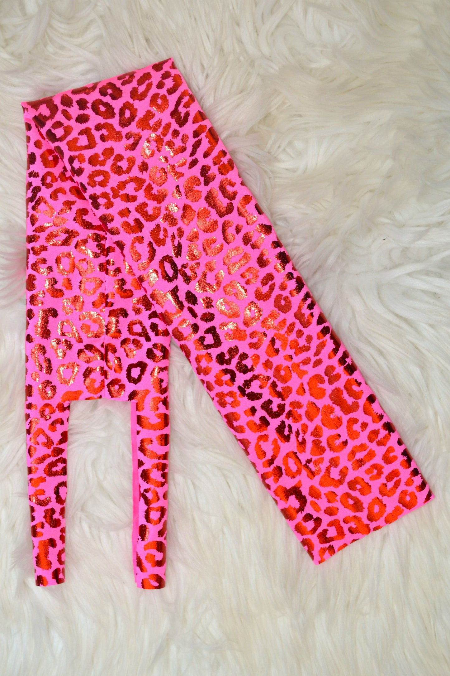 Red Pink Shimmer Cheetah Tail Bag