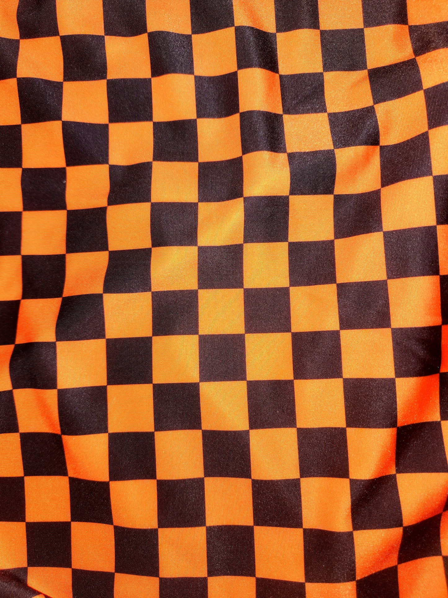 Orange Black Checkered Tail Bag