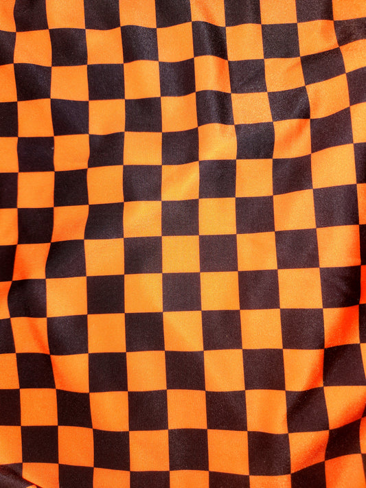 Orange Black Checkered Tail Bag
