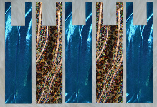 Cheetah Holographic X Blue Shimmer Mane Bags Set of 5