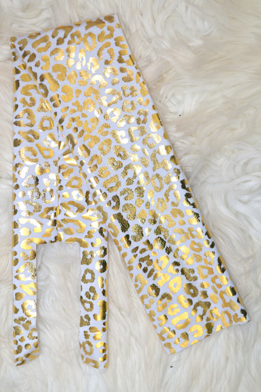 White Gold Shimmer Cheetah Tail Bag