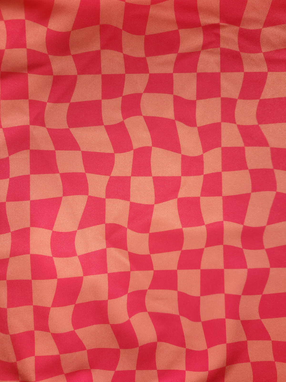 Pink Orange Swirl Checker Tail Bag