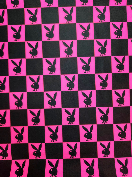 Pink Bunny Checker Tail Bag