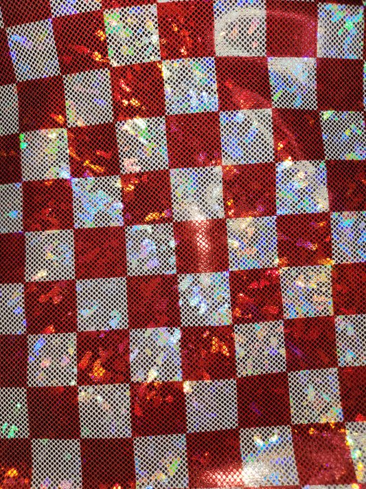 Red White Checker Tail Bag Holographic