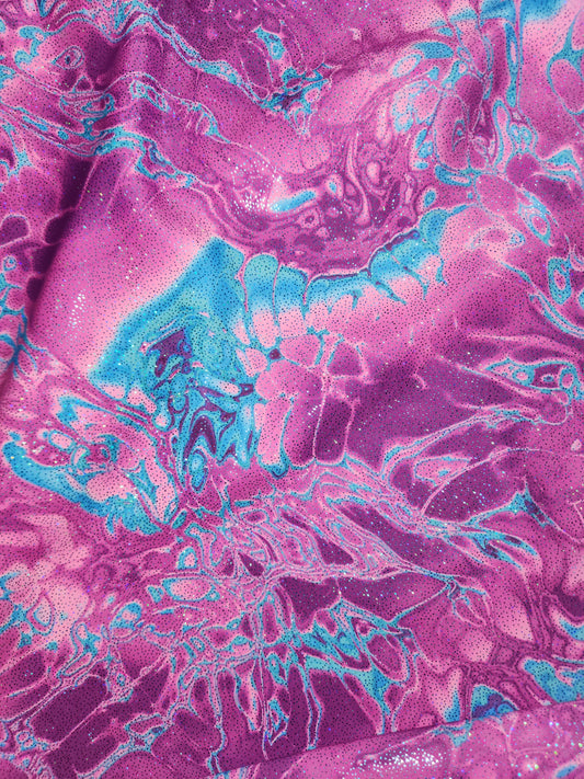 Blue Pink Tie Dye Tail Bag Sparkle Shimmer