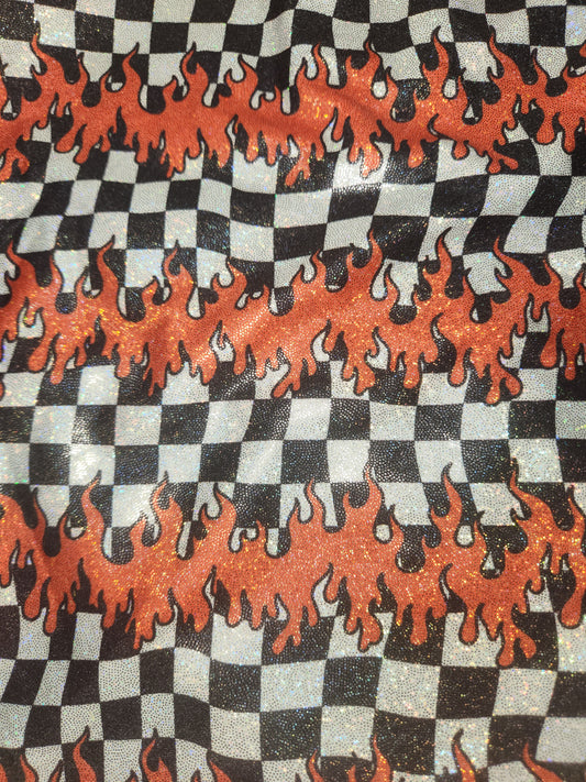 Red Fire Checker Tail Bag Holographic