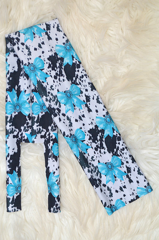 Teal Bows on Cow Tail Bag