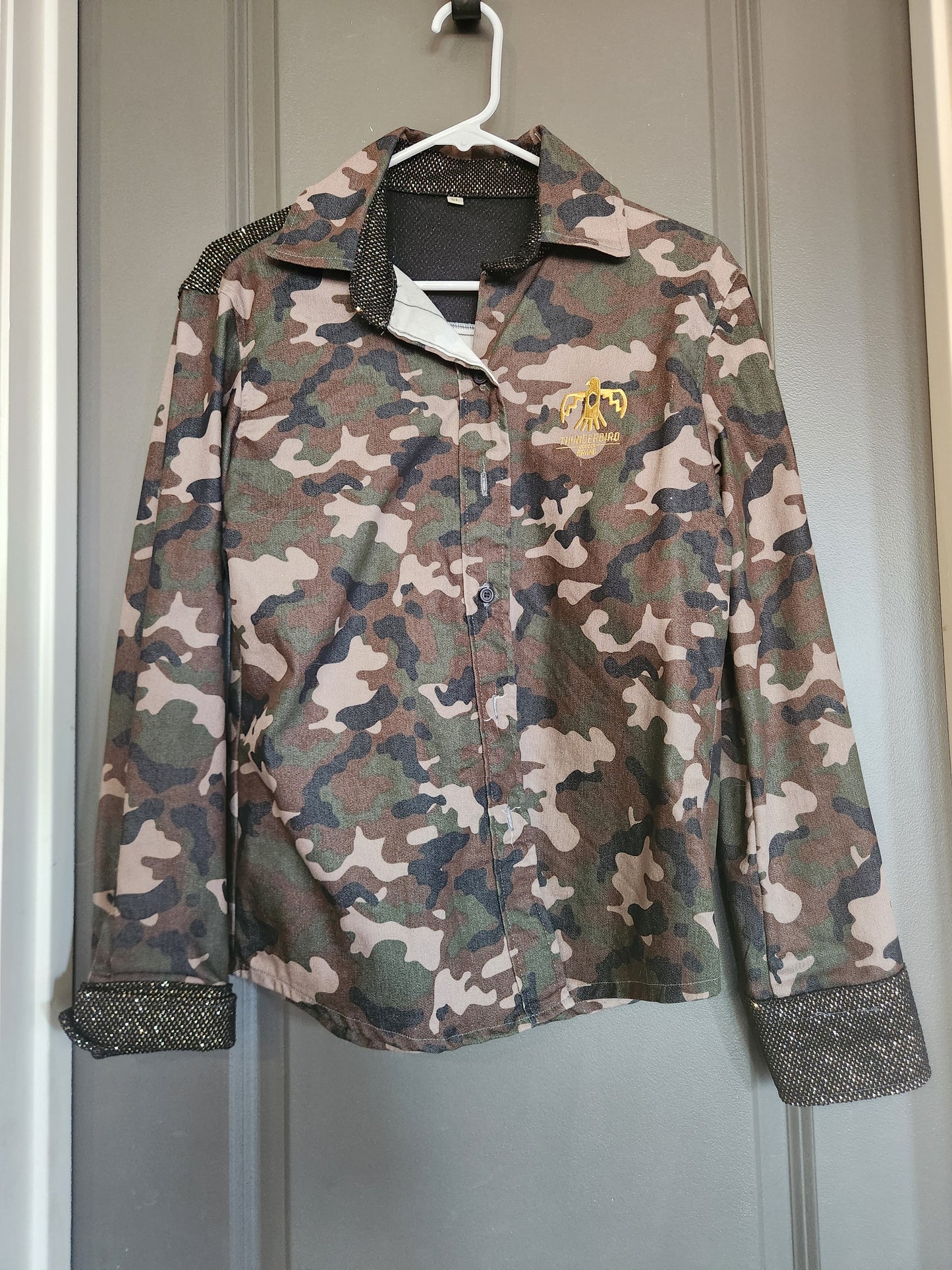 Thunderbird Rodeo Shirt Camo Sparkle Size X-Large