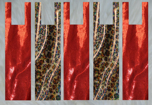 Cheetah Holographic X Red Shimmer Mane Bags Set of 5